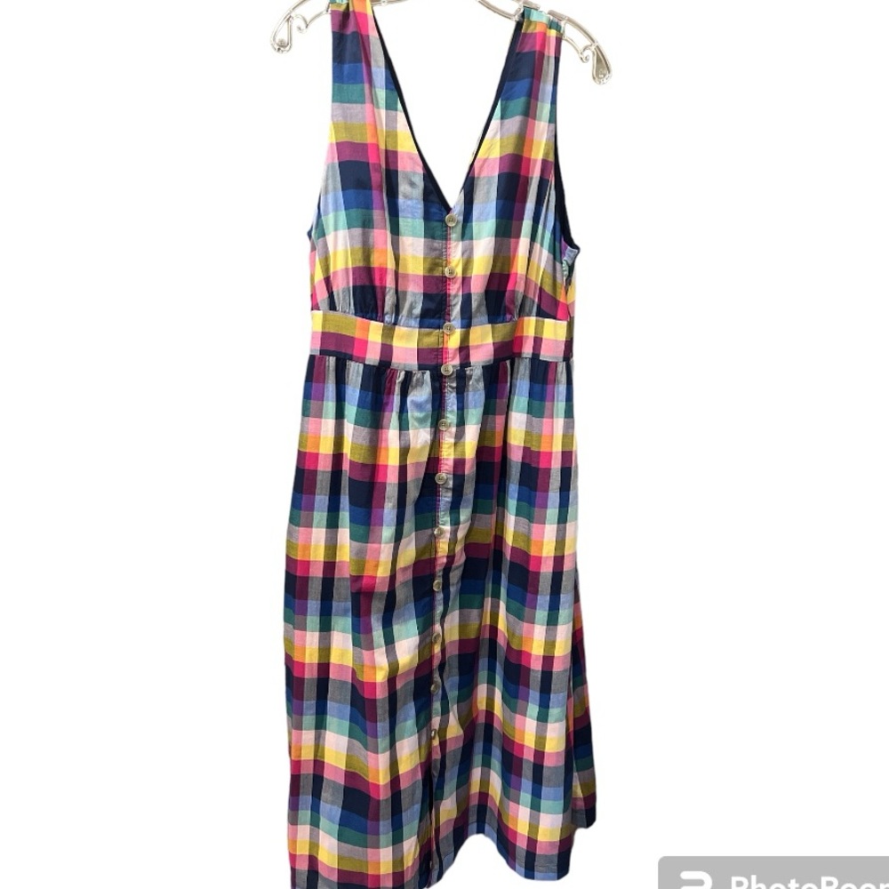 J Crew; mixed plaid midi dress